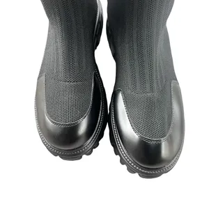 Cuccoo EU 40 Black Knee High Sock Boots Chunky Platform Lug Sole Y2K thumbnail 9