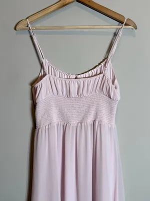 Aritzia Wilfred Genoa Midi Dress Women's Medium Baby Pink Chiffon Formal Wedding thumbnail 12