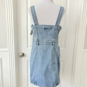 American Eagle Outfitters Light Blue Denim Overalls Dress thumbnail 2