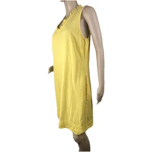 Briggs Yellow Linen Blend Pocket Dress Sz‎ M V-Neck Sleeveless Casual Above Knee thumbnail 13