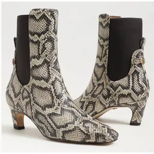 New! Sam Edelman Margo Kitten Heel Booties – Roccia Grey Snake Print – Size 6 thumbnail 1