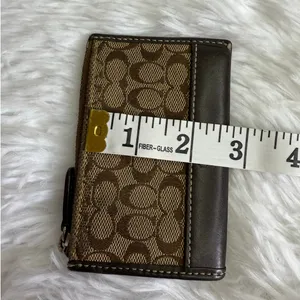 y2k Coach Brown Signature Card Holder Coin Purse thumbnail 6