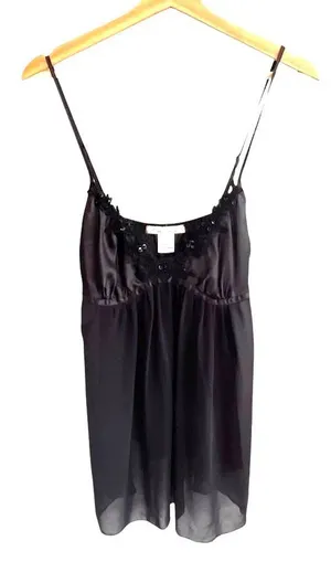 Linea Donatella Womens Sheer Babydoll Slip Dress Size S Whimsigoth Fairy Grunge thumbnail 1
