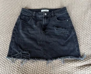 Pacsun Distressed Black Denim Mini thumbnail 1