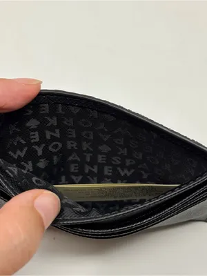 Kate Spade Black Blingbling Small Wallet Slim Card Holder 4.25”x3” New No Tags thumbnail 6