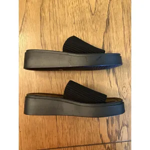Athlefit Women’s Black Slip-On Slide Wedge Sandals US 9 thumbnail 7