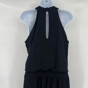 White House | Black Market Satin Jumpsuit Sz 8 Metallic Trim Mob Wife Sleeveless Quiet Luxury Glam thumbnail 8