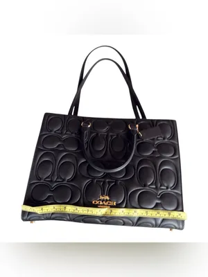 NWT Coach Maggie Large Tote Bag In Signature Leather Black 100% Authentic thumbnail 9