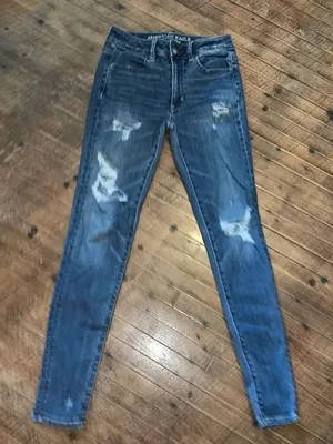 American Eagle distressed hi-rise size 2 normcore jeggings thumbnail 1