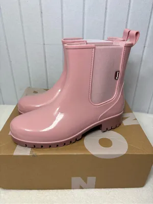 PLANONE Pink‎ Chelsea-Style Waterproof Ankle Rain Boots Size 6 thumbnail 4