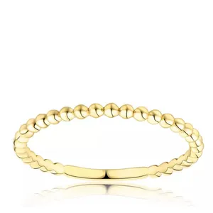 NEW Dainty 14k Gold Plated‎ S925 Bead Ball Ring, Jewelry, Size 7 thumbnail 6