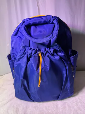 Baggallini Royal Blue Nylon Drawstring Backpack with Yellow Accent thumbnail 4