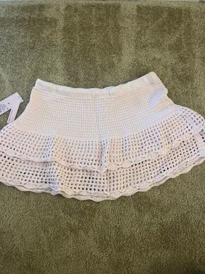 Wild Fable Light pink crochet mini skirt thumbnail 3