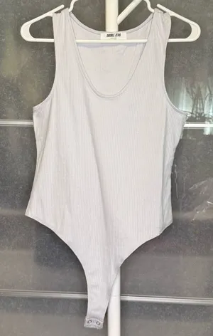 Double Zero White Ribbed Bodysuit thumbnail 1