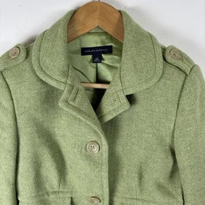 Banana Republic Wool Blazer‎ Jacket Womens Sz XS Green Career Business Pea Coat thumbnail 2