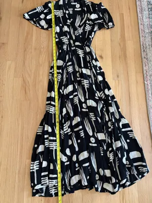 Bel Kazan La Vie En Rose Dress black Ledo novelty abstract print medium maxi thumbnail 4