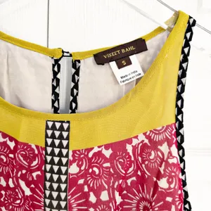 Vineet Bahl Anthropologie Jardin Printed Embroidered Swing Tank thumbnail 2
