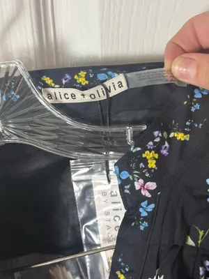 Alice + Olivia Cora Mini Shirt Dress in Twisting Vines Black XS thumbnail 11