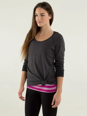 Lululemon Open Your Heart Long Sleeve Reversible Striped Yoga Running Workout thumbnail 2