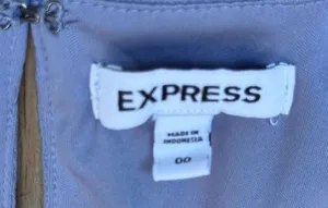 Express Blue Satin Dress Size 00 thumbnail 3
