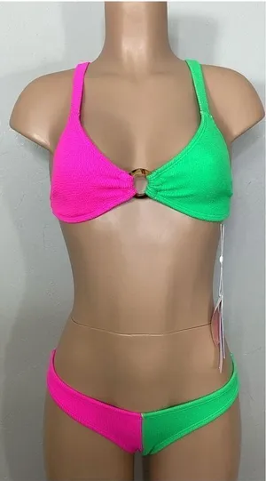New. Pilyq two toned teeny bikini set. Small. Retails $168 thumbnail 1