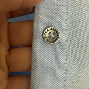 ABERCROMBIE & FITCH Women's Cotton Poplin Long Sleeve Shirt Shirtdress Blue thumbnail 9