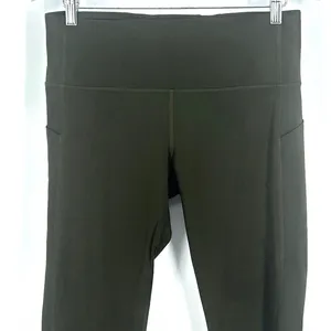 Lululemon Running Leggings Womens 10 Capri Crop Pace Revival High Rise 22" Green thumbnail 5