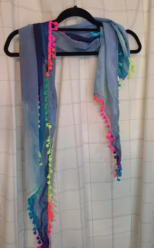 Multi Colored Scarf Blue thumbnail 1