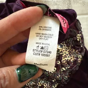 NWT Body Central Y2K Purple Beaded One Shoulder Lightweight Luxe Mini Dress Sz M thumbnail 7