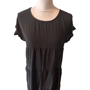 Women's Black Flutter Sleeve Tiered Dress Size M thumbnail 2