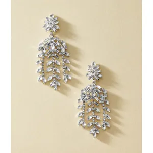 Loren Hope Elena Statement Earrings Crystal Gold Tone NEW thumbnail 3