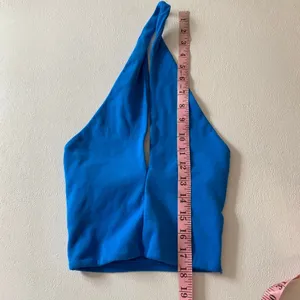Zara Blue Halter Top Size Small Plunge Neck Y2K Going Out Top thumbnail 6