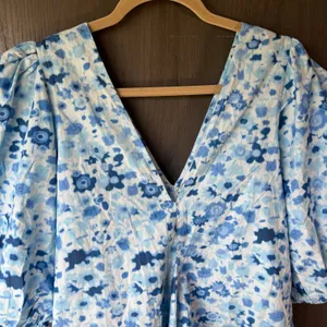 GANNI Printed Cotton Poplin Mini Dress Blue Floral Size EU 36/US 4/Small thumbnail 8