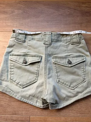 Abercrombie & Fitch High-Waist Utility Shorts — Khaki Green thumbnail 5