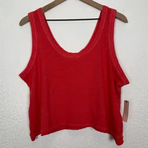 Pilcro Anthropologie Kacey Cotton Slub Crop Tank Top Size Large NWT thumbnail 2