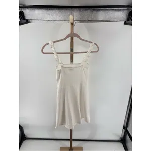 Aritzia Sunday Best White Ribbed Ruffle Strap Mini Dress Size XS thumbnail 9