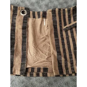 Free People Wrap Mini Skirt M Brown Stripe Asymmetrical Boho Cottage Festival thumbnail 12