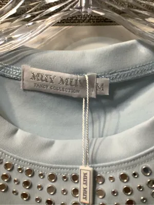 Muy Muy Fancy Light Ice Blue Embellished Sleeveless Tank Women’s Size M NWT thumbnail 2
