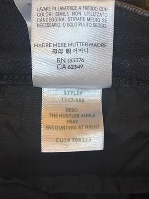 MOTHER Hustler Ankle Fray Crop‎ Flare High Rise Washed Black Jeans 29 thumbnail 11