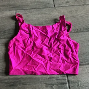 Pretty little thing hot pink cropped tank thumbnail 3