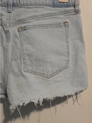 Abercrombie & Fitch Light Blue Frayed Denim Shorts thumbnail 8