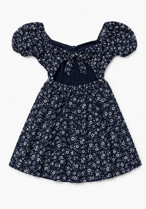 Hollister Navy Blue Floral Romper Dress thumbnail 1