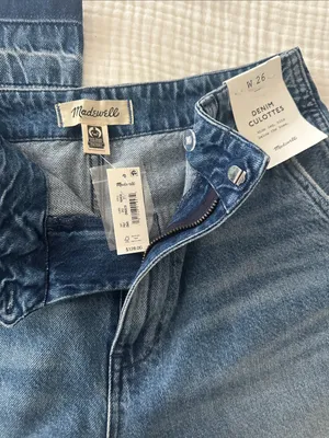 Madewell Blue Wide Leg Flare Jeans thumbnail 6