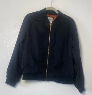 Old Navy‎ Black Bomber Jacket with Gold Zipper Size XL thumbnail 1