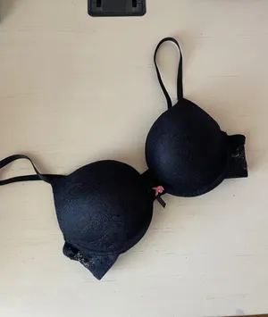Playboy Y2k vintage Intimates black lace bra with pink bunny charm thumbnail 6