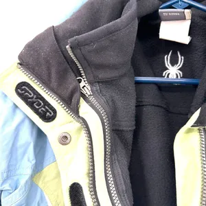 Spyder Size 10 Blue Green Jacket Coat Zip in Fleece Liner Outdoors Layers Winter thumbnail 5