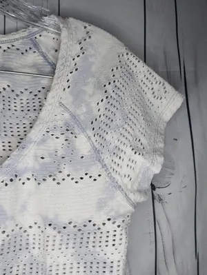 Free People We The Free Short Sleeve Boho Cloud Wash Grunge Casual Festival Top thumbnail 3
