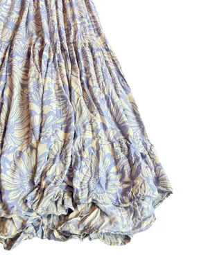 Intimately Free People Purple Cream Floral Tiered Maxi Dress Swing X-Small thumbnail 12