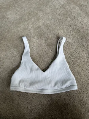 Aerie White Ribbed Sports Bra – Size L thumbnail 2