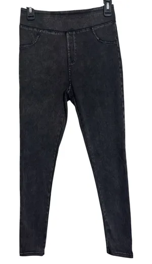 HALARA Flex High Waisted Pocket Denim Casual Leggings Washed Black size M thumbnail 1